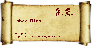Haber Rita névjegykártya